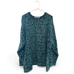 Vintage 90’s Blair Teal Paisley Women's Sweater Size XL